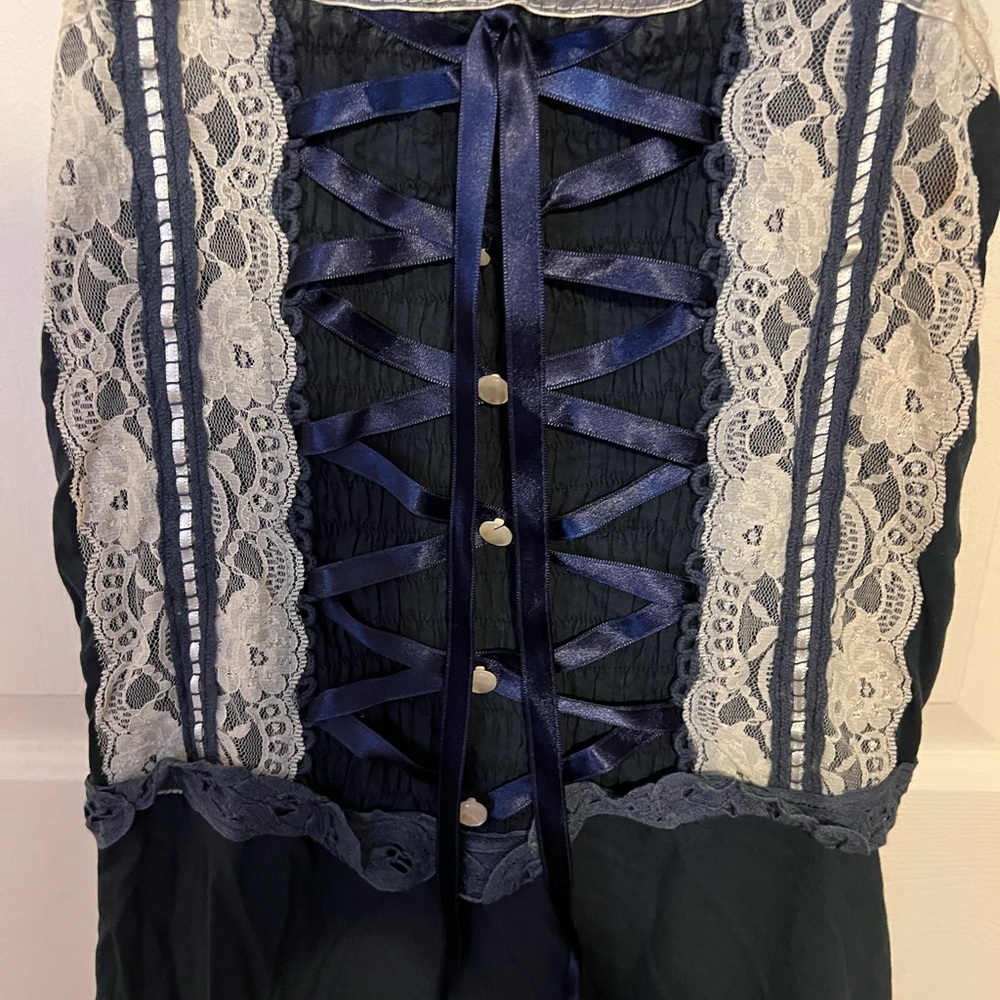 Summer MiniDress with Blue Ribbons - Picture 3 of 6